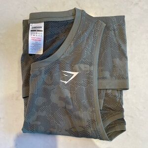 NWOT Gymshark Geo Seamless Tank M Green